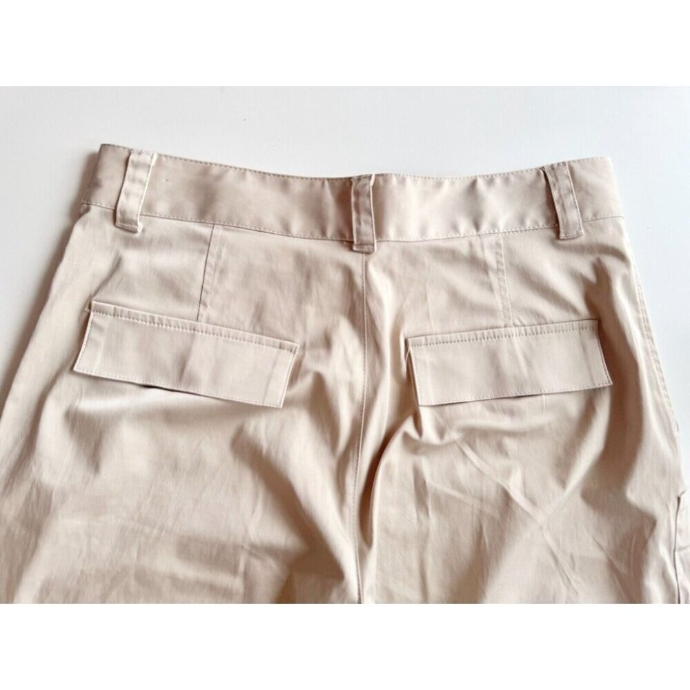 ZARA Beige Satin High Rise Cargo Wide Pants, Size M - Picture 8 of 13